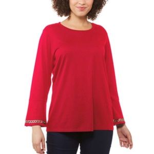 Michael Kors Petite Embellished Chain Top
